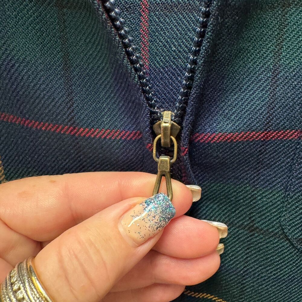 Pendleton Celebration Tartan Plaid Green Virgin Wool Zip Up Shirt Jacket Size XL - Picture 3 of 8